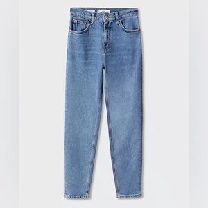 MANGO Women's Mom Comfort High-Rise Ankle Length Jeans blue size 8 New With Tags